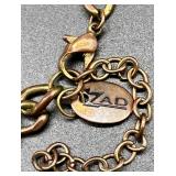 ZAD Statement Necklace with Purple Beads and Vintage-Style Sterling Silver 925 Stamped Amethyst Drop Pendant
