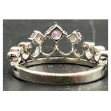 Collection of 7 Costume Jewelry Rings with Pink and Clear Stones
