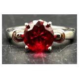 Collection of 7 Costume Jewelry Rings with Pink and Clear Stones