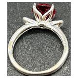 Collection of 7 Costume Jewelry Rings with Pink and Clear Stones
