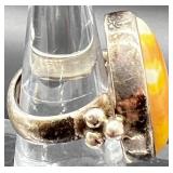 Set of 3 Sterling Silver Statement Rings with Colorful Natural Gemstones