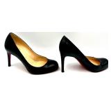Christian Louboutin Black Leather Heels Size 38