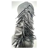 Rodeo Drive Black Leather Fringe Western Boots Size 6.5M