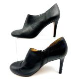 Coach Black Leather High Heel Booties Size 9 with Purple Coach Scarf and Dust Bag