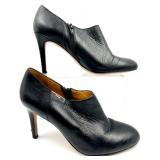 Coach Black Leather High Heel Booties Size 9 with Purple Coach Scarf and Dust Bag