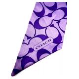 Coach Black Leather High Heel Booties Size 9 with Purple Coach Scarf and Dust Bag