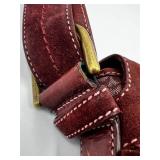 Coach Signature Burgundy Leather Shoulder Bag with Dust Bag