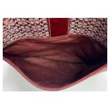 Coach Signature Burgundy Leather Shoulder Bag with Dust Bag