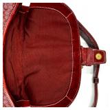 Coach Signature Burgundy Leather Shoulder Bag with Dust Bag