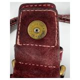 Coach Signature Burgundy Leather Shoulder Bag with Dust Bag