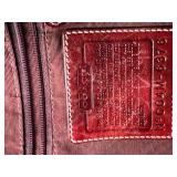 Coach Signature Burgundy Leather Shoulder Bag with Dust Bag