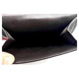 Coach Signature Brown Leather and Canvas Wallet with Buckle Accent