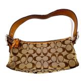 Coach Signature Jacquard and Leather Shoulder Bag