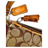 Coach Signature Jacquard and Leather Shoulder Bag