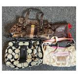 Coach Signature Handbag Collection, Set of 3 with Dust Bag