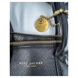 Marc Jacobs Black Leather Satchel Handbag with Gold Hardware and Dust Bag