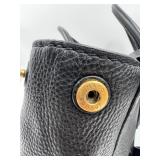 Marc Jacobs Black Leather Satchel Handbag with Gold Hardware and Dust Bag