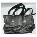 Marc Jacobs Black Leather Satchel Handbag with Gold Hardware and Dust Bag