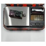 Sterling Silver Rectangular Ruby Zoisite Pendant 15.6g