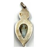 Lot of 2 Sterling Silver Gemstone Pendants with Larimar and Blue Chalcedony SEE ALL PHOTOS