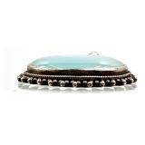 Lot of 2 Sterling Silver Gemstone Pendants with Larimar and Blue Chalcedony SEE ALL PHOTOS