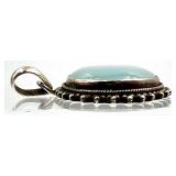 Lot of 2 Sterling Silver Gemstone Pendants with Larimar and Blue Chalcedony SEE ALL PHOTOS