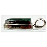 Set of 2 Sterling Silver Gemstone Pendants with Malachite and Green Stone