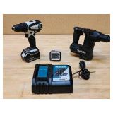 (2) Makita Cordless Drills and Light