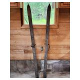Set of Vintage Wooden Snow Skis