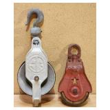 (2) Vintage Pulleys