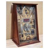 Vintage Wooden Tool Display cabinet with tools