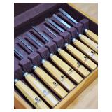 11 Pc. Mifer Professional Woodworking Chisel Set with Case