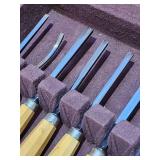 11 Pc. Mifer Professional Woodworking Chisel Set with Case