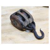 (3) Vintage Wooden Pulleys