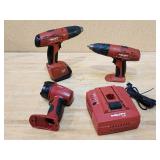 (3) Assorted Hilti Cordless Hand Tools