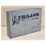 Vintage Trojan Blades Metal Case with Blades