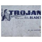 Vintage Trojan Blades Metal Case with Blades