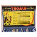 Vintage Trojan Blades Metal Case with Blades