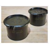 (2) OD Green Military Metal Storage Containers