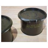 (2) OD Green Military Metal Storage Containers