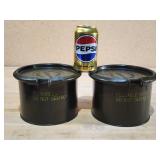 (2) OD Green Military Metal Storage Containers