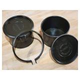 (2) OD Green Military Metal Storage Containers