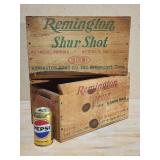 (2) Vintage Remmington Wooden Ammo Crates