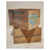 (2) Vintage Remmington Wooden Ammo Crates
