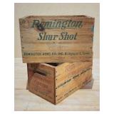 (2) Vintage Remmington Wooden Ammo Crates