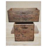 (2) Vintage Winchester Wooden Ammo Crates