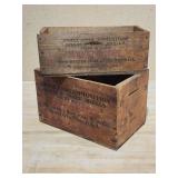 (2) Vintage Winchester Wooden Ammo Crates