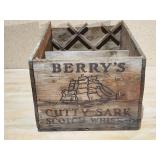 Vintage Cutty Sark Scotch Whiskey Wooden Crate