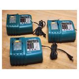 (3) Makita 18V Battery Charging Stations
