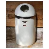 White Half Round Trash Can